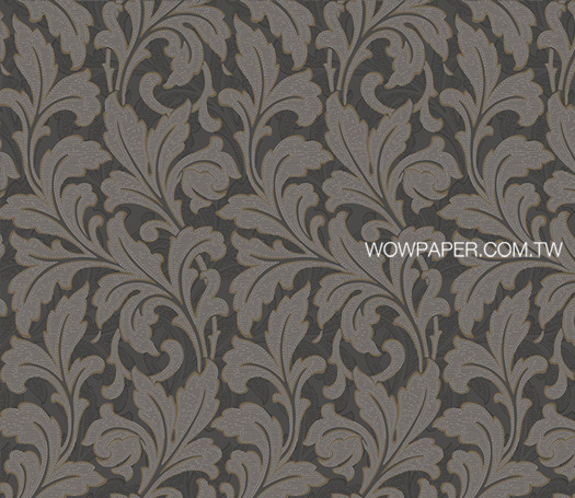 卷葉圖騰 壁紙(灰黑)