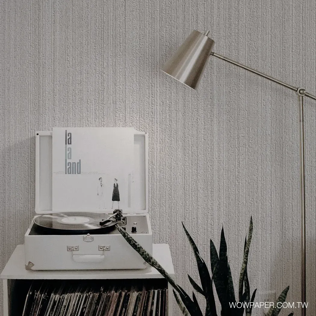 個性直織布紋 壁紙(灰)