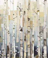 現代抽象樺木林 壁紙
