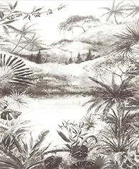 河畔風光 壁畫(暖灰)