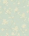 手繪花卉布紋 壁紙 (綠)