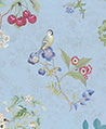 花卉圖騰 壁紙(水藍)