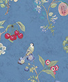 花卉圖騰 壁紙(深藍)