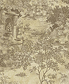 手繪歐洲花園 壁紙(米黃)