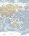 亞洲中心世界地圖 壁紙(淡彩)