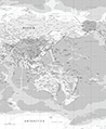 亞洲中心世界地圖 壁紙(灰)
